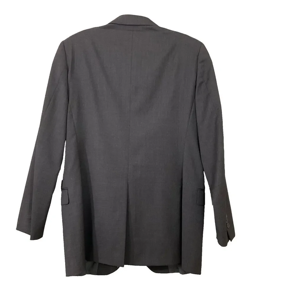 Brooks Brothers Mens  Estrato Trabaldo Togna Blazer Italy 40R Charcoal Black  *